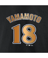 Fanatics Men's Yoshinobu Yamamoto Black Los Angeles Dodgers 2024 World Series Champions Name Number T-Shirt