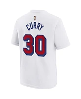 Nike Big Boys and Girls Stephen Curry White Golden State Warriors Classic Edition Name Number T-Shirt