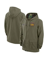 Nike Men's Olive Lsu Tigers 2024 Military Appreciation Full-Snap Hoodie Jacket