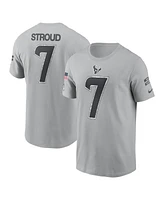 Nike Men's C.j. Stroud Gray Houston Texans 2024 Salute To Service Name Number T-Shirt