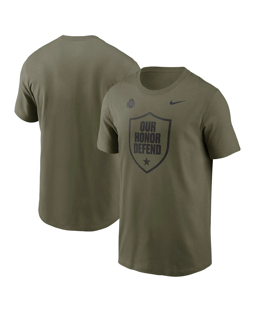 Nike Men's Olive Ohio State Buckeyes 2024 Military Appreciation Tonal Logo Performance T-Shirt