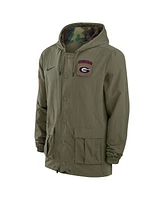 Nike Men's Olive Georgia Bulldogs 2024 Military Appreciation Full-Snap Hoodie Jacket