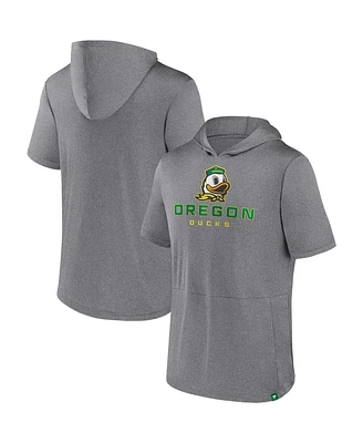 Fanatics Men's Heather Gray Oregon Ducks Modern Stack Hoodie T-Shirt