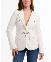 Bebe Women's Belted Utilitarial Blazer Jacket