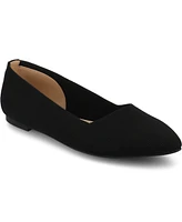 Journee Collection Women's Minnah Knit Pointed Toe Dress Flats