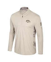 Colosseum Men's Natural Iowa Hawkeyes Oht Military Appreciation Quarter-Zip Jacket