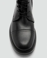 Mango Men's Lace-Up Leather Ankle Boots