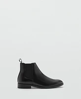 Mango Men's Leather-Effect Chelsea Ankle Boots