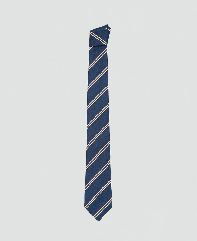 Mango Men's Striped Silk Cotton Tie