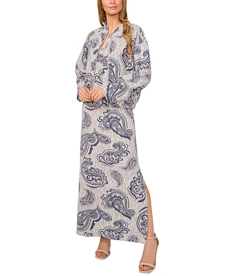 1.state Women's Paisley Bomber Jacket & Maxi Dress Set