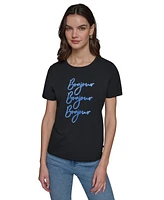 Karl Lagerfeld Paris Women's Bonjour Crewneck Tee