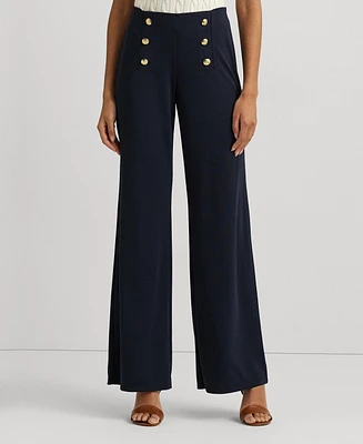 Lauren Ralph Stretch Jersey Wide-Leg Pants