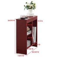 Kings Brand Furniture Side End Table with Drink Holders, Storage Shelves, Magazine Holder, Narrow Slim Chair Couch Table, Nightstand, Bedside fo
