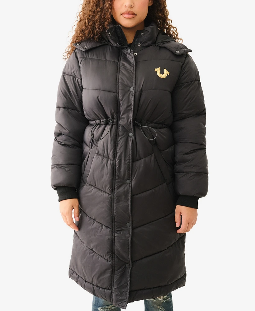 True Religion Women's Lined Hooded Puffer Jacket