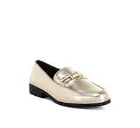 London Rag Melucine Metallic Horsebit Detail Loafers