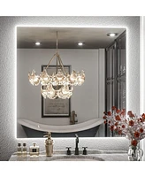 keonjinn Led Backlit Frameless Lighted Bathroom Wall Mirror Vanity Mirror Brightness Adjust