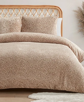 Jessica Simpson Plush Leopard -Pc. Duvet Cover Set