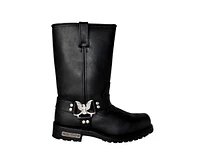 RideTecs Men's 13" Harness Zipper Boot Black