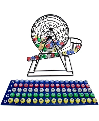 Slickblue 19-Inch Xl Bingo Set with Cage, Balls & Cards – Perfect for Parties & Family Game Nights