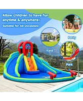 Gymax Inflatable Waterslide Wet & Dry Bounce House w/Upgraded Handrail & 780W Blower