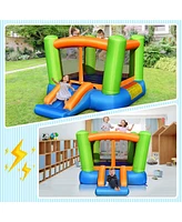 Gymax Inflatable Bounce House Kids Jumping Playhouse Indoor & Outdoor Without Blower