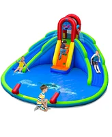 Gymax Inflatable Waterslide Wet & Dry Bounce House w/Upgraded Handrail Blower Excluded