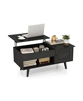Gouun Lift Top Table with Storage and Hidden Compartment