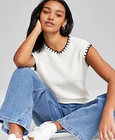 And Now This Petite Whip-Stitch Sweater Vest, Exclusively at Macy's