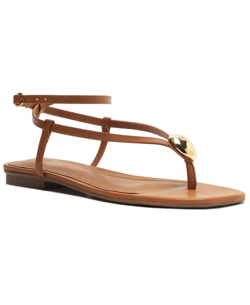 Arezzo Women's Zuri Square Toe Flat Sandals