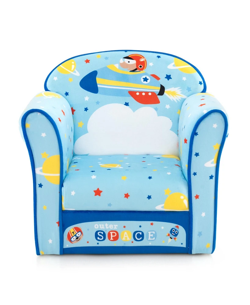 Gouun Toddlers Sofa Chair with Velvet Fabric Cover High Density Sponge Filling