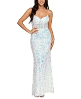 Say Yes Juniors' Sequin Scoop-Neck Gown, Created for Macy's