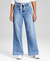 And Now This Petite Drawstring Wide-Leg Jeans, Exclusively at Macy's