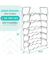 Sorbus 6-Tier Stackable Wine Rack - Perfect for Bar, Wine Cellar, Basement, Cabinet, Pantry, etc - Hold 24 Bottles