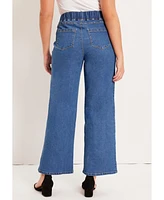 June + Vie Plus Contour Denim Wide-Leg Jean