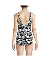 Lands' End Women's Chlorine Resistant Soft Cup Tugless Sporty One Piece Swimsuit