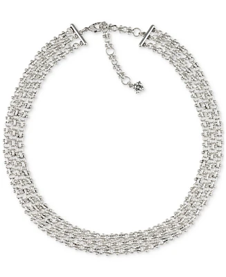 Patricia Nash Silver-Tone Triple Row Statement Necklace, 18" + 3" extender