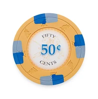 Slickblue Poker Knights Poker Chips (25-Pack) – Clay Composite, $0.50 Value for Budget Play