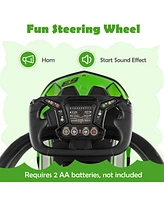 Gymax 3-in-1 Licensed Lamborghini Ride on Push Car Stroller Sliding w/ Sound