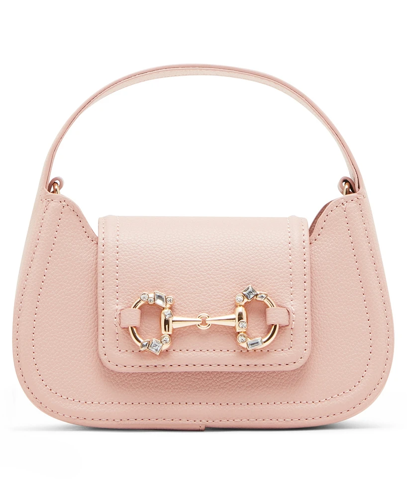Anne Klein Crystal Horsebit Top Handle Small Crossbody Bag