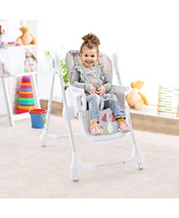 Gouun 3-In-1 Convertible Highchair with Adjustable Height and 5-Point Safety Belt and Lockable Wheels