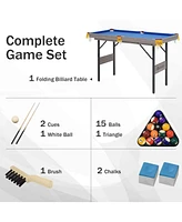 Inolait 48in Portable Folding Billiard Table for Kids and Adults, Indoor Pool Arcade Game Table