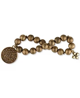 Patricia Nash Gold-Tone Dark Crystal Disc Beaded Stretch Bracelet