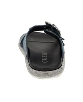 Guess Women's Funzya Embellished Double Band Footbed Sandals