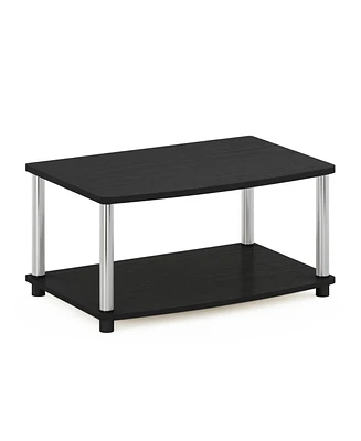 Furinno Turn-n-Tube No Tools 2-Tier Elevated Tv Stands- Espresso & Black - 11 x 23.8 15.8 in.