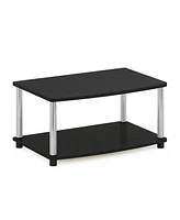 Furinno Turn-n-Tube No Tools 2-Tier Elevated Tv Stands- Espresso & Black - 11 x 23.8 15.8 in.