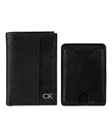 Calvin Klein Men's Rfid Duofold Wallet and Magsafe Card Case Wallet, 2-Piece Set