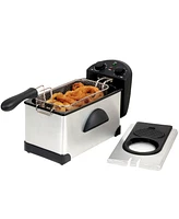 MegaChef Quart Stainless Steel Electric Deep Fryer with Timer