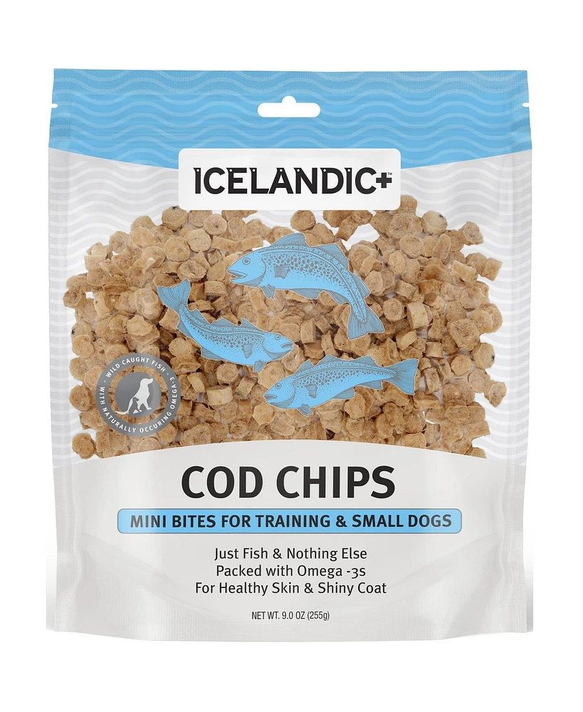 Icelandic+ Mini Fish Chips: Cod - Dog Treat 9oz