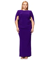 Betsy & Adam Plus Size Ruched Gown