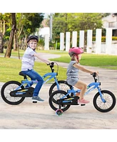 Costway 18" Led Lighted Kids Bike with Adjustable Seat Coaster Brake Training Wheels